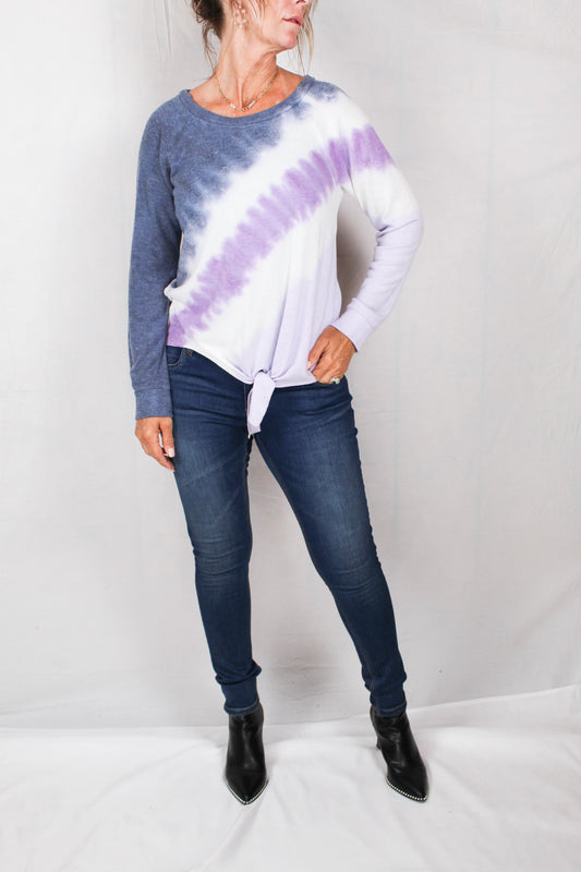 Z1M121-B - Blue / Lilac / White - Tie bottom Tye Die Top A073 - Pack