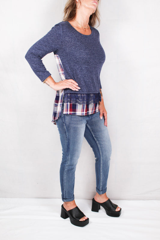 A8MT552-H - Blue Heather - Two Piece Top A1071 - Pack