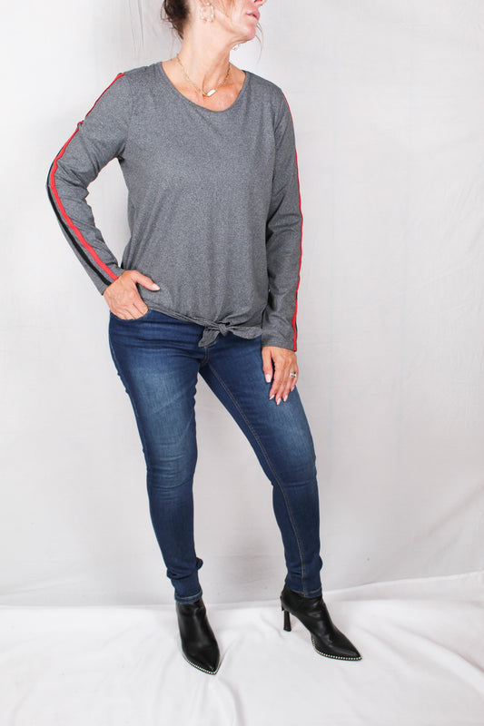 YQKTMHERDBK-H - Heather - Tie Button Top A1102 - Pack