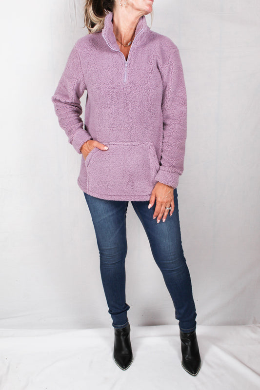 M9127B23-L - Lavender - Half Zip Sherpa A1372 - Pack
