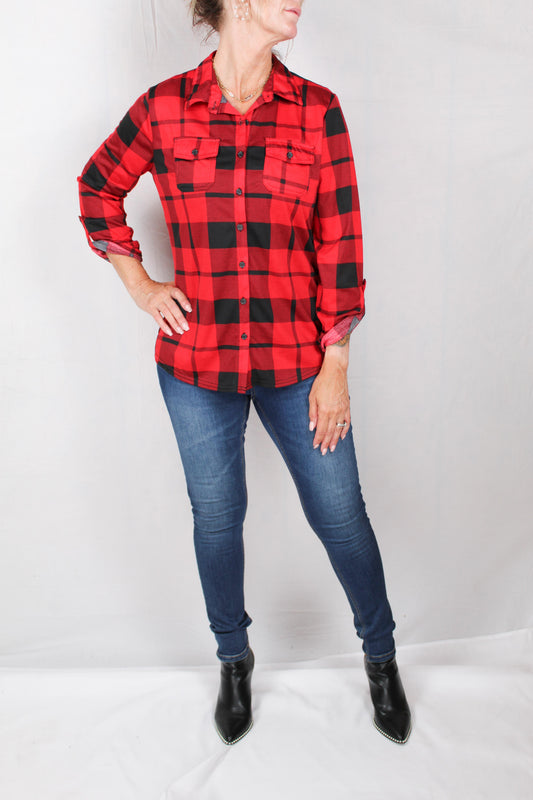 MN35345-R - Red / Black 22A - 2 Pocket Shirt A1406 - Pack
