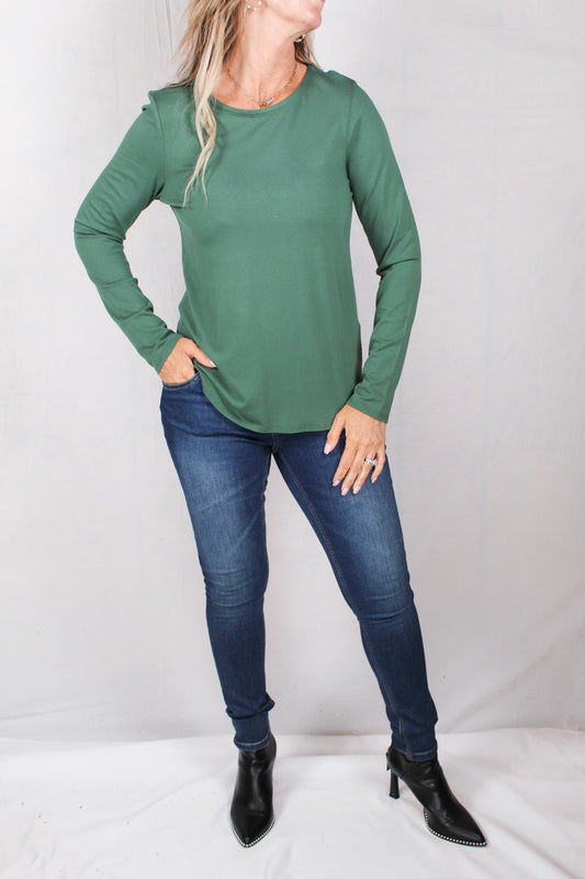 CU24845-E - Evergreen Forest - Long Sleeve Shirt Tail Hem Tee A1507 - Pack