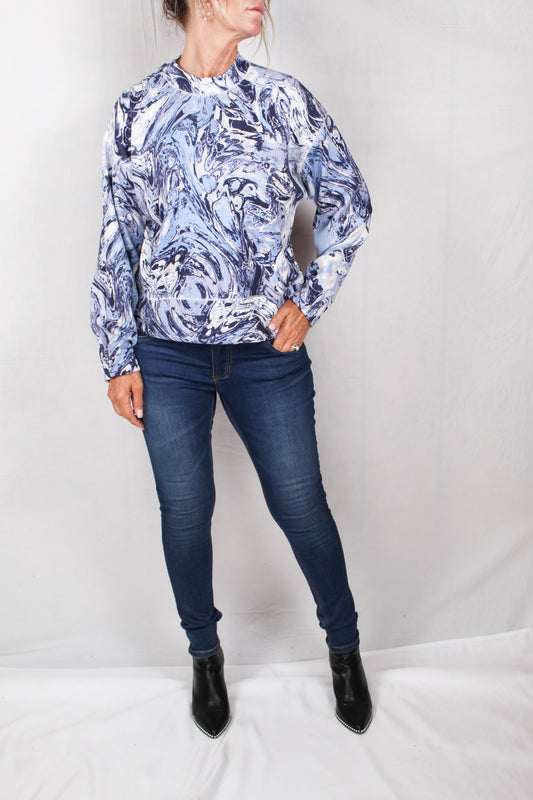 Z1W619-A - Alpine Blue - Marble Print Top A1517 - Pack