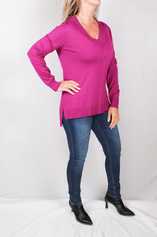 CG36307-D - Deep Fushia - V-Neck Hi-Low A1523 - Pack