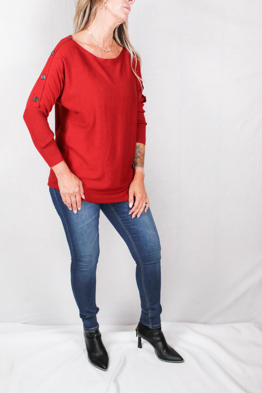 CG1A391-C - Cabernet Red - 3/4 Sleeve Dolman Button Tunic A1537 - Pack