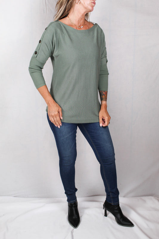 CG1A391-S - Sage Mist - 3/4 Sleeve Dolman Button Tunic A1540 - Pack