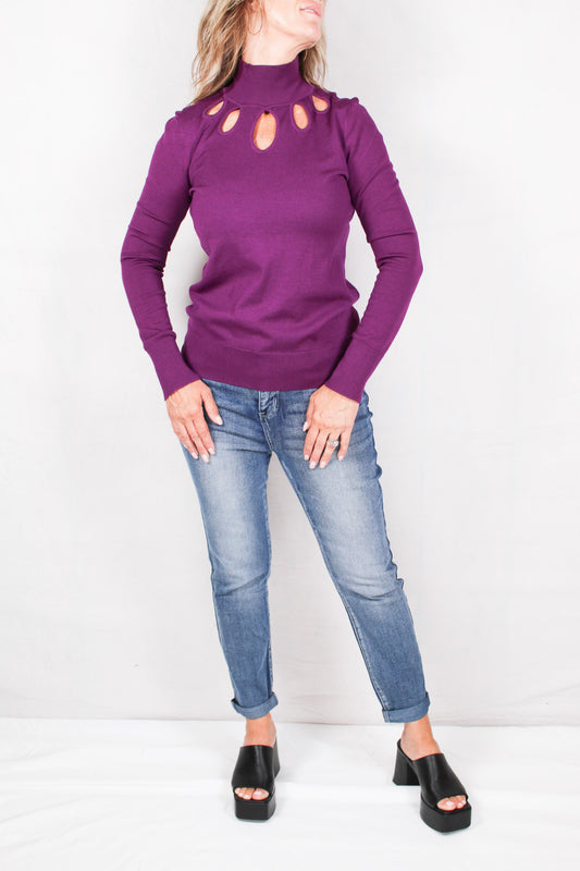 CG1X961-R - Rich Velveteen - Mock Neck Long Sleeve Top A1544 - Pack