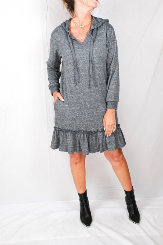 EF163AF75-G - Dark Grey - Hooded Dress A1564 - Pack