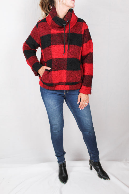 SA2638-R - Red/Black - Sherpa Sweater Zip A1594 - Pack