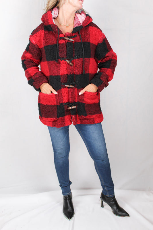 SA2001W-R - Red / Black Sherpa Toggle Jacket - Plus A1633 - Pack