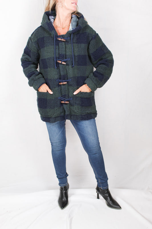 SA2001W-F - Forest / Navy Sherpa Toggle Jacket - Plus A1634 - Pack
