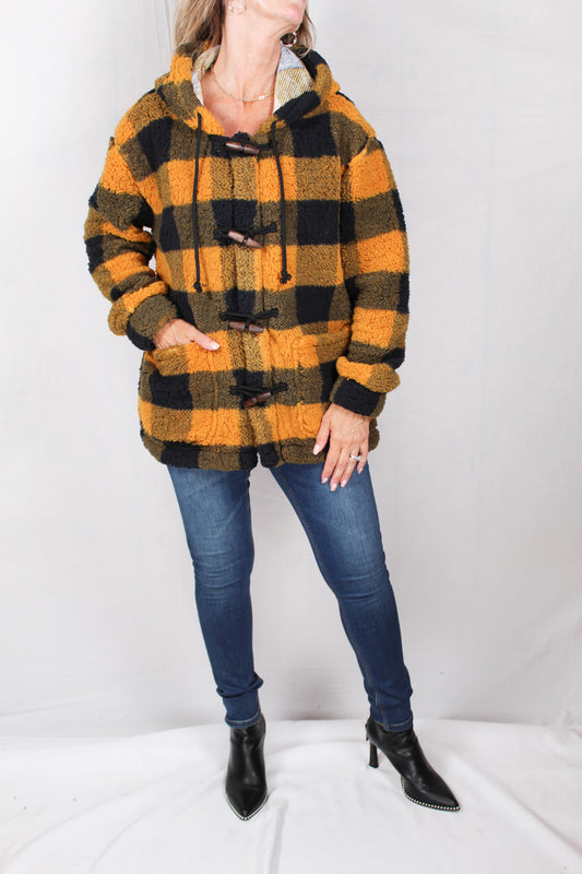 SA2001-M - Mustard / Black Sherpa Toggle Jacket A1632 - Pack