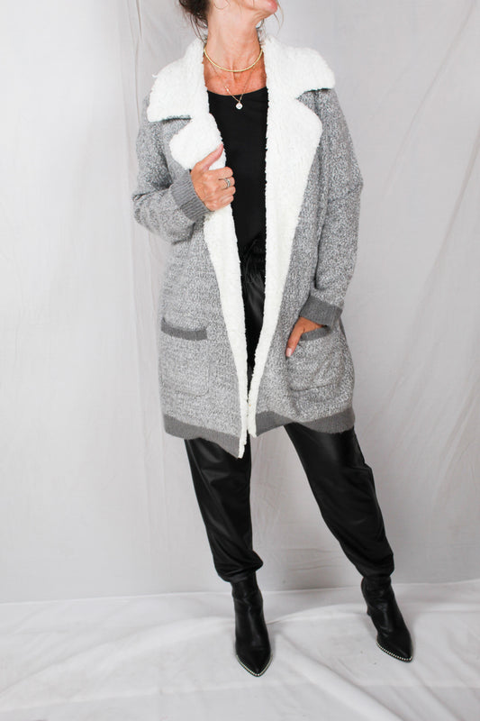 HAC3160-M - Med Grey Combo Sherpa Marked Blazer A1636 - Pack