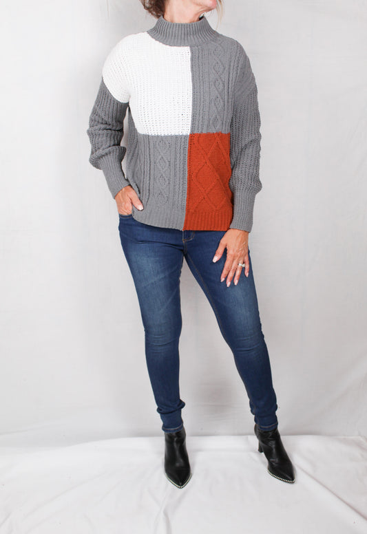 HAD2991-G - Grey Color Block Sweater A1644 - Pack