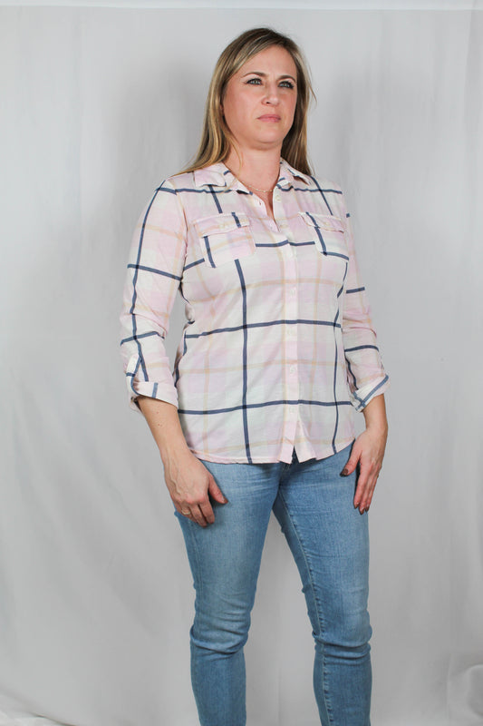 PN35345-L - Lilac 29A Plaid Roll Tab Shirt - Plus A1790 - Pack
