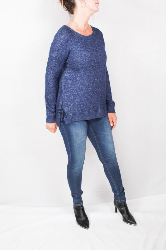 ST814A6T9-N - Navy - Tie Side Printed Haccci Top A2009 - Pack
