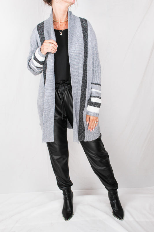 NS1078-G - Grey Combo - Stripe C/R Cardigan A2090 - Pack