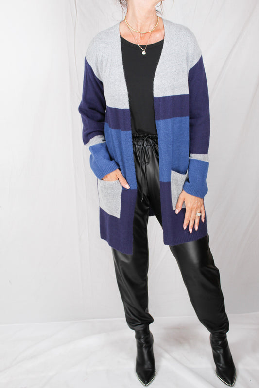 NS1087-D - Denim - C/R Two Pocket Cardigan A2092 - Pack