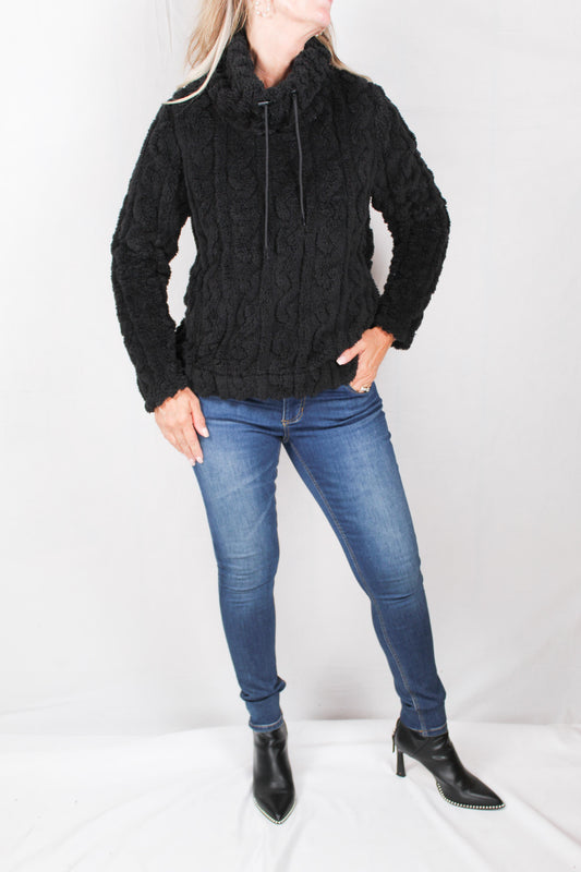 SR2638-B - Black - Cable 1/4 Zip Jaquard Pull Over A2096 - Pack