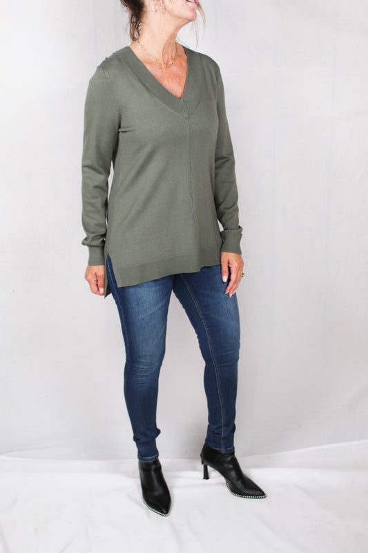 CG36307-O - Oregano - V-Neck Tunic Sweater A2133 - Pack