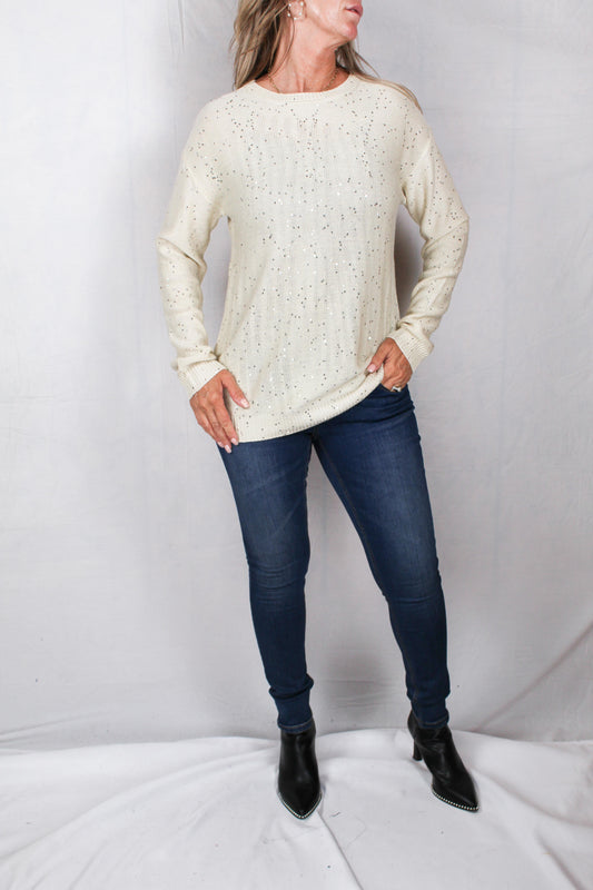 20804-S - Sand - Sequin Sweater A2154 - Pack