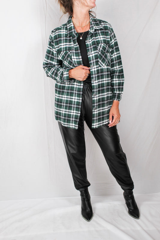 86670-G - Green/Black/White - Two Pocket Shacket A2157 - Pack