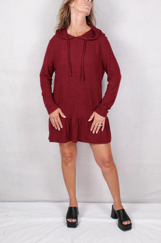 C22002-R - Red Heather - Brushed Hacci Hooded Tunic A2158 - Pack