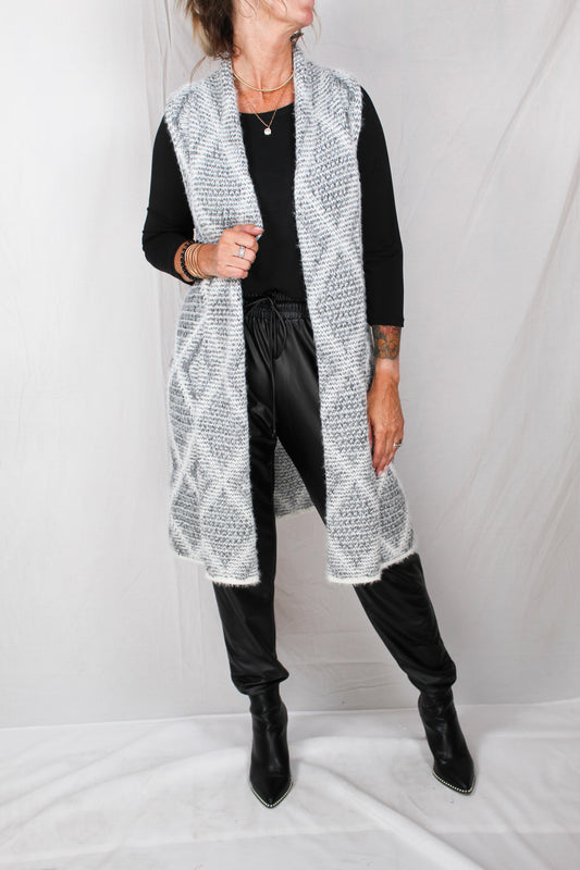 GS02017-H - Heather Grey - Diamond Pattern Vest A2221 - Pack