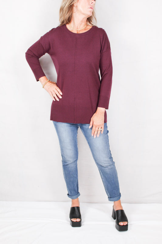 GS00185-W - Wine - Crew Neck Sweater A2229 - Pack