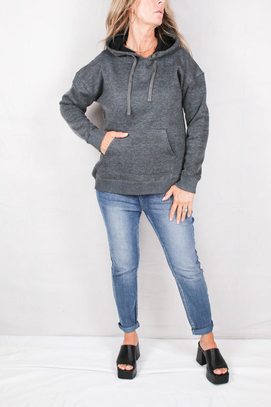 NDMT005-C - Charcoal - Hooded Fleece Top w/ Pockets A2261 - Pack