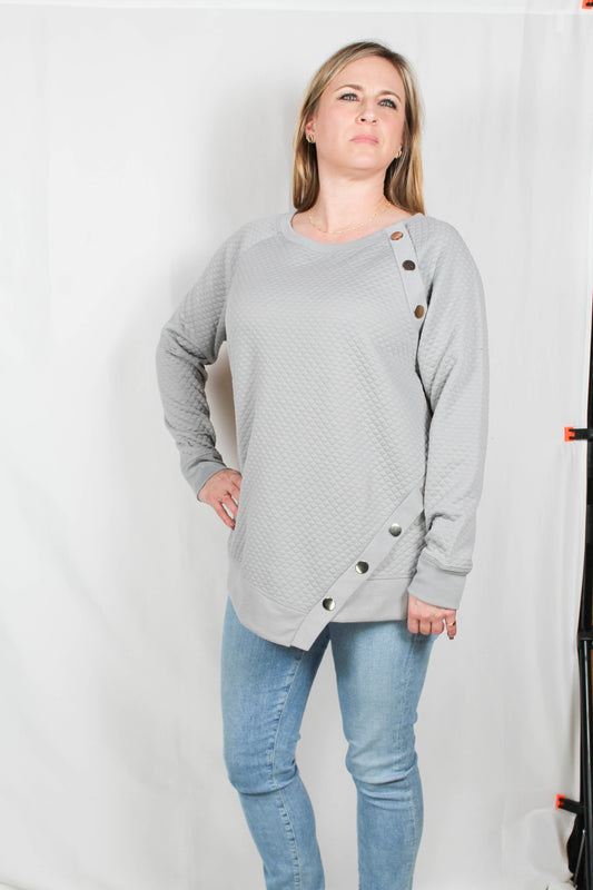 SWP30046-G - Grey - Waffle L/Slv Crew Neck - Plus A2279 - Pack