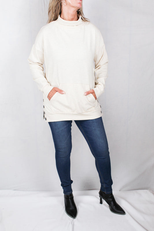 SWP30048-O - Oatmeal (B) - Long Sleeve Funnel Neck Sweatshirt - Plus A2310 - Pack
