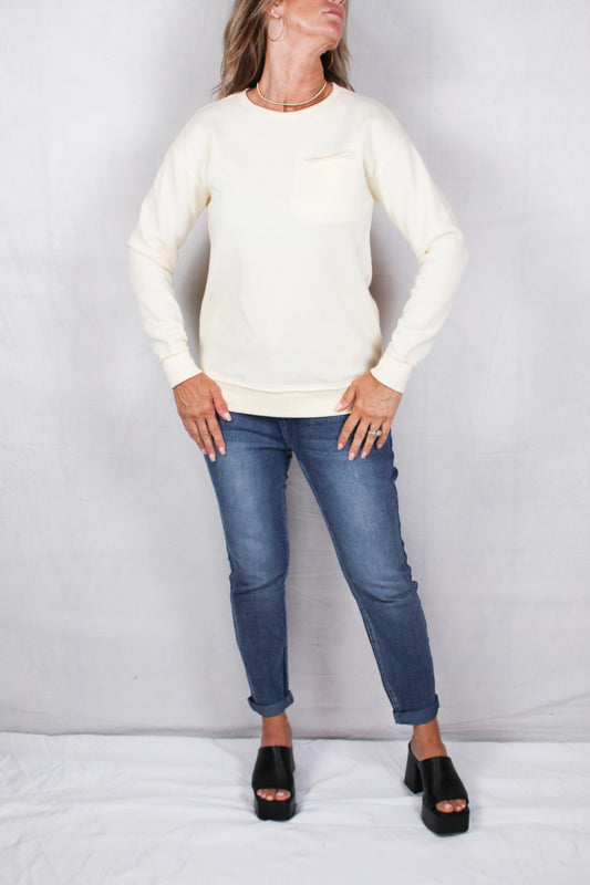 21MF2110-W - White Smoke - 1 Pocket Sweatshirt A2362 - Pack