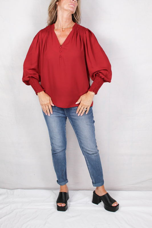 MT81LM6I4-T - Tomato - Long Sleeve Blouse A2694 - Pack