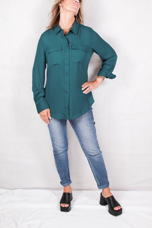 ST81LMTW1-T - Teal - Long Sleeve Button Front Shirt A2696 - Pack