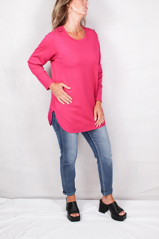 FS50183-B - Beetroot Purple - Long Sleeeve Curved Hem Tunic A2708 - Pack