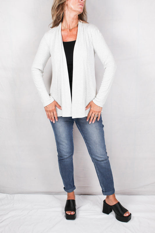 11068-H - Heather Grey - Ribbed Cardigan A2716 - Pack