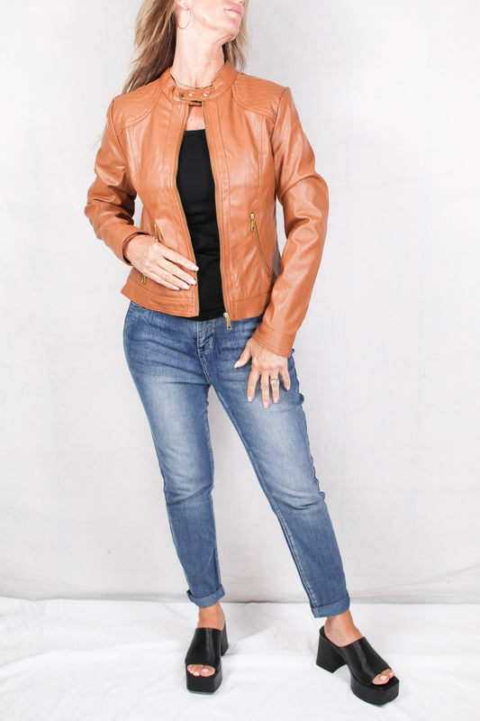 DNM4008-A - Almond - Zip Front Pocket Jacket A2825 - Pack