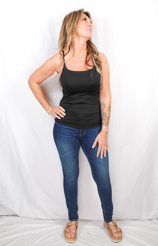 MN35964A-B - Black - Half Lined Cami Tank A2828 - Pack