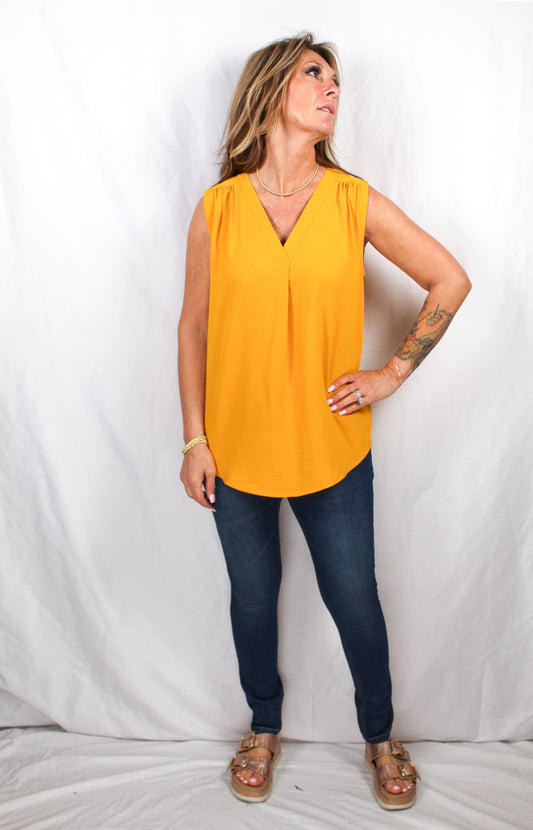 NT1310-H - Honey - Sleeveless Inverted Pleat Blouse A2876 - Pack