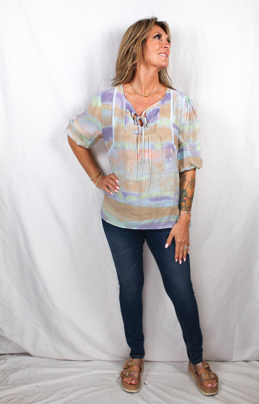 ST814N03D-N - Nomad Pastel Lilac - 3/4 Sleeve Blouse A2975 - Pack