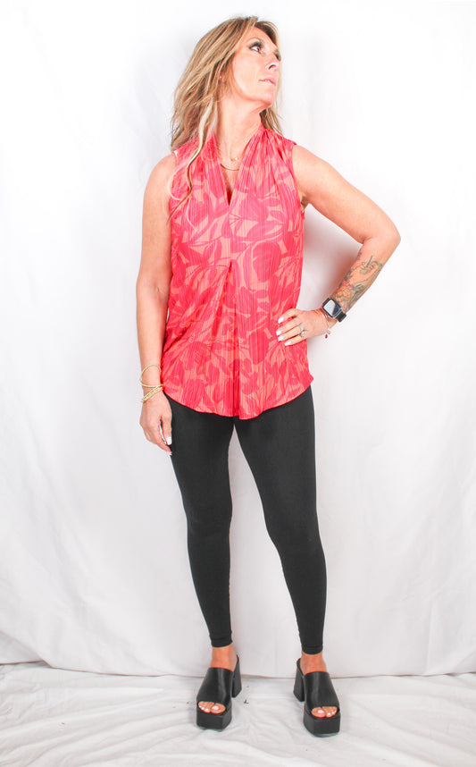 CSTP07425M-P - Pink - Sleeveless Inverted Pleat Top A3082 - Pack