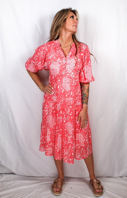 8139M3542-O - Orange - 3/4 Sleeve Dress A3129 - Pack
