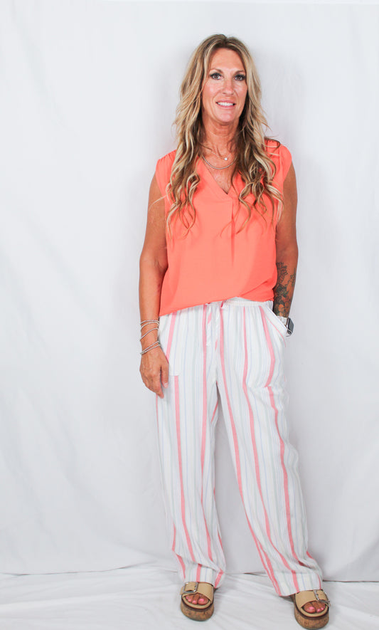LN7130-C - CRL Multi 4414 - Stripe Linen Pant A3156 - Pack