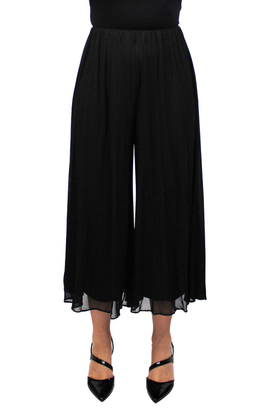 KP592-B - Black - Crop Wide Leg Pants A3231 - Pack