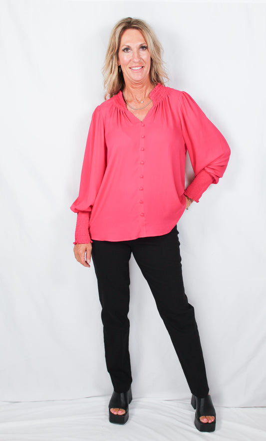 ST81LM5SG-L - Love Potion - Solid Elastic Sleeve Blouse A3301 - Pack