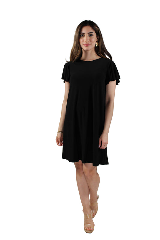 T0372I-B - Black - Short Sleeve Dress A3535 - Pack