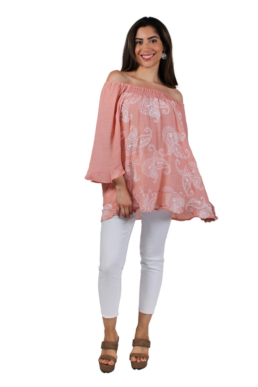 SB1063X-B - Blush - Embroidered Peasant Top A3551 - Pack