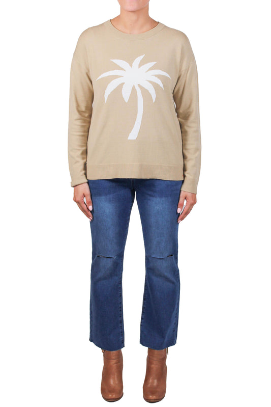 NS2090-K - Khaki - Long Sleeve Rayon Polyester Palm Tree A3570 - Pack
