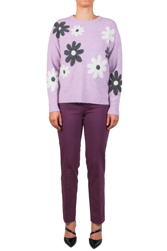 NS1558-L - Lilac - Long Sleeve Flower Sweater A3578 - Pack